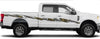 Gold Checkers Stripes on the side of F250 white Ford Truck